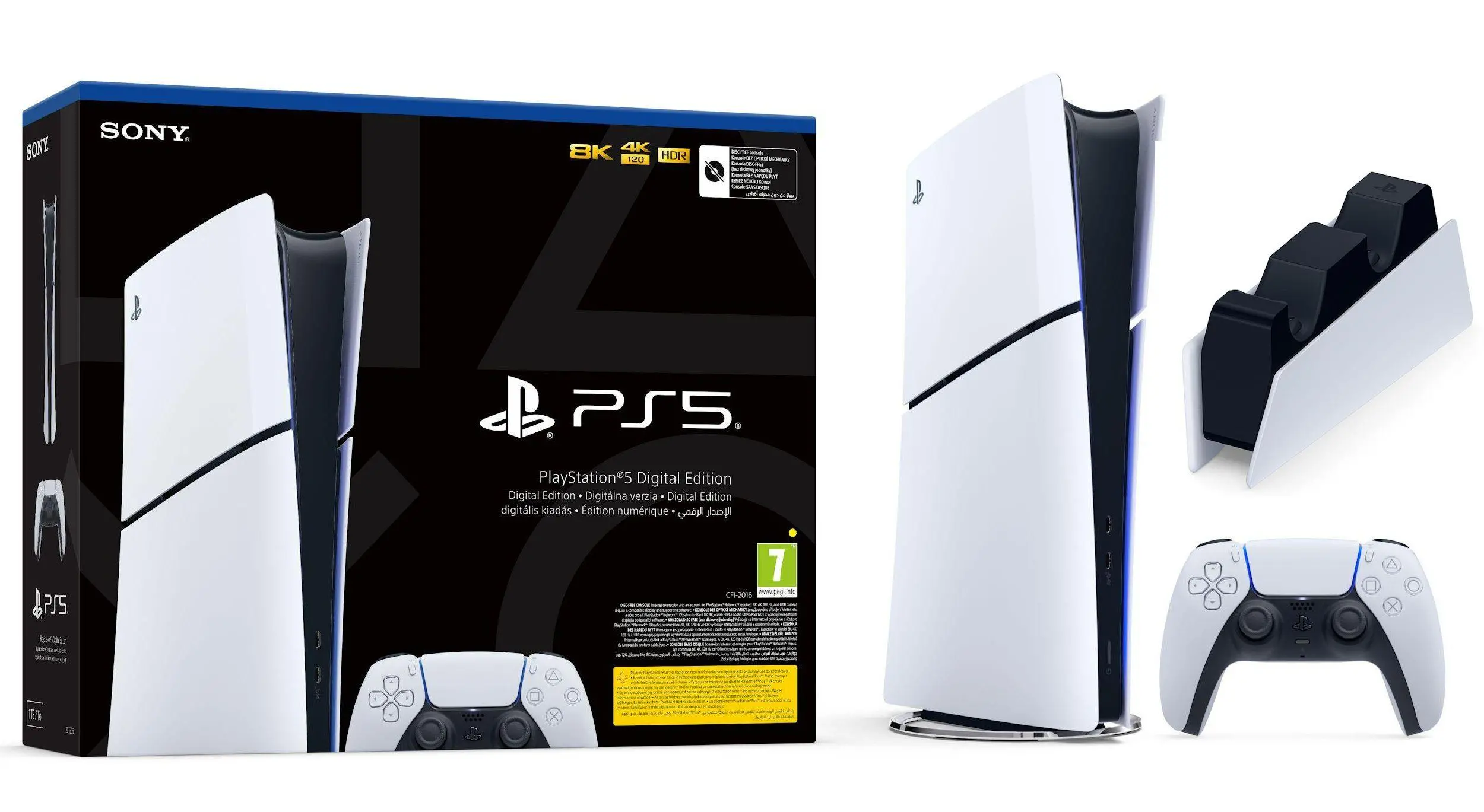 Konsola Sony PlayStation 5 Digital Slim D Chassis (PS5) 1TB + Stacja Ładowania DualSense
