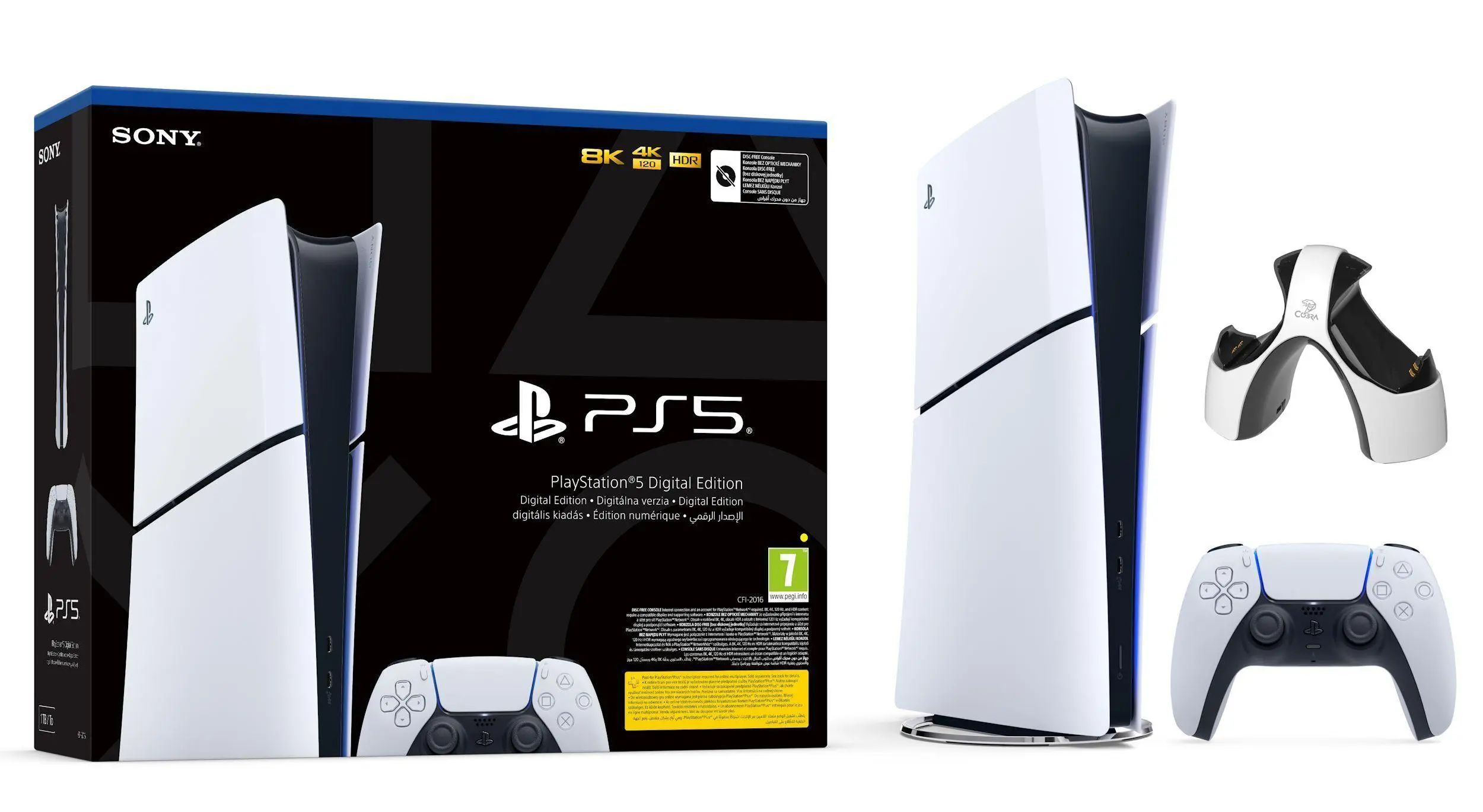Konsola Sony PlayStation 5 Digital Slim D Chassis (PS5) 1TB + Ładowarka Cobra P5G12