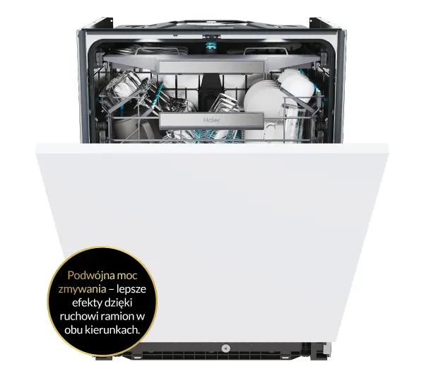 Haier I-Pro Shine Seria 4 XS 6B0M4PDB 59,7cm Funkcje AI  Automatyczne otwieranie drzwi Szuflada na sztućce  - TRZECI -55%, ALBO 5-TY ZA 1ZŁ - Kup na Raty - RRSO 0%