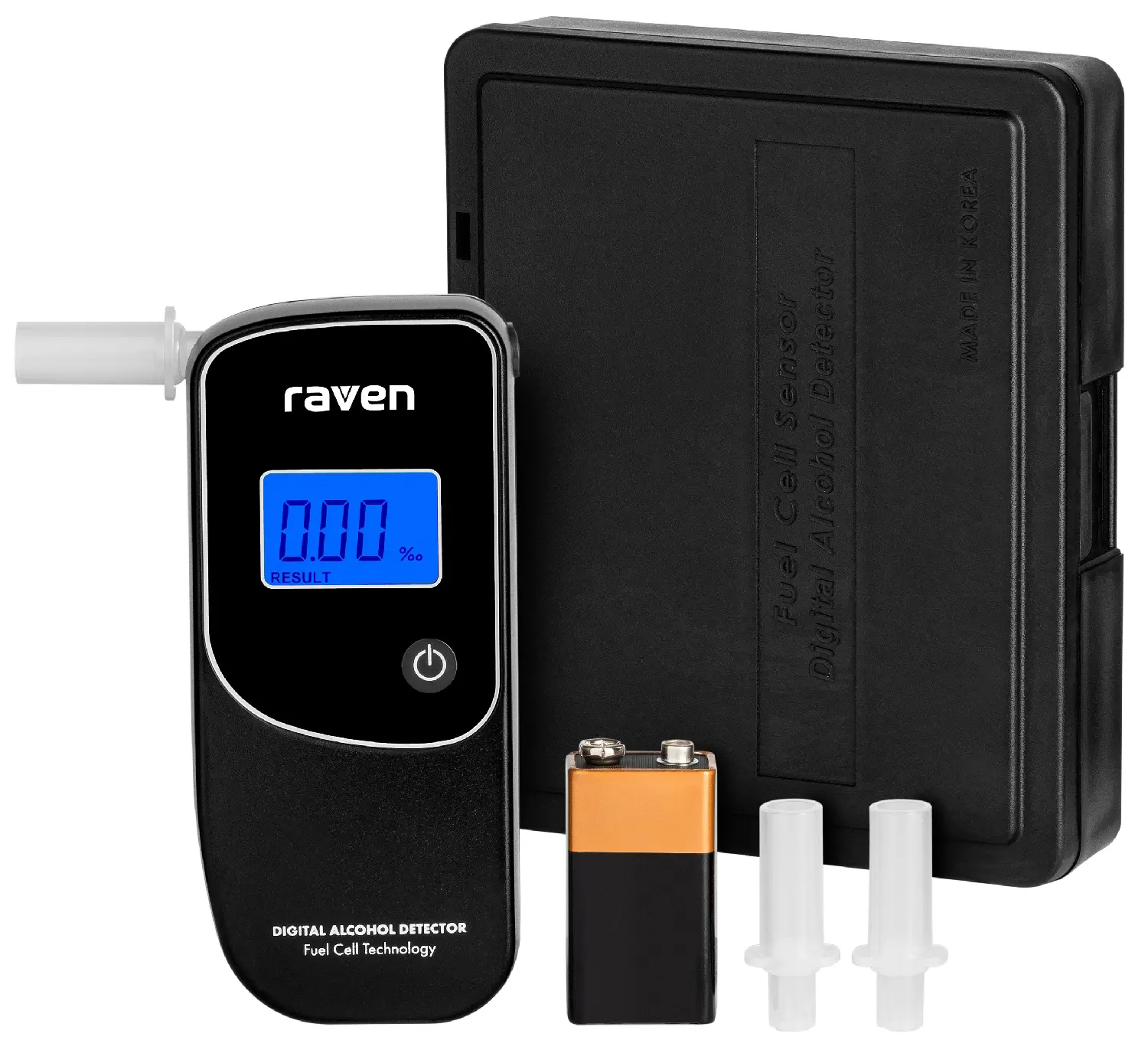 Alkomat Raven EAL001X Elektrochemiczny 3 ustniki i etui w zestawie