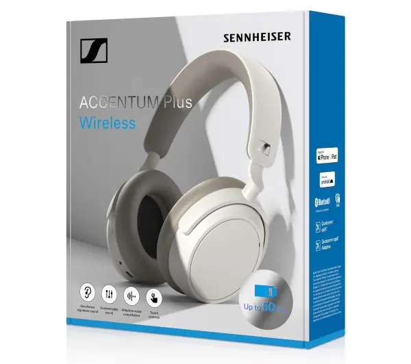 Sennheiser ACCENTUM PLUS Wireless Nauszne Bluetooth 5.2 Biały