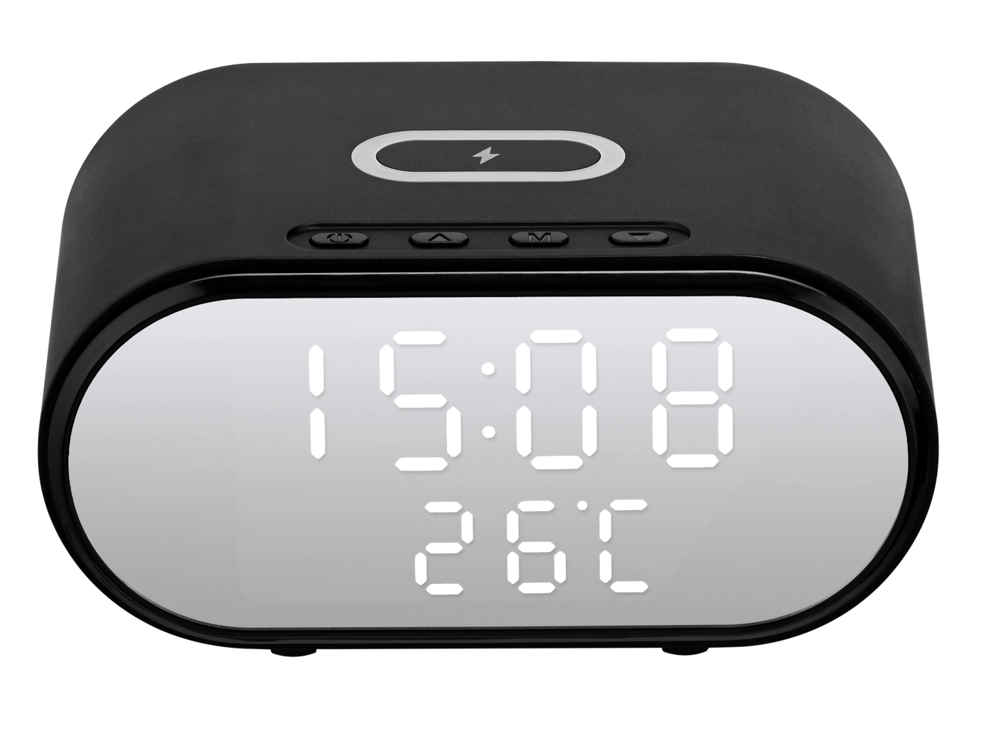 Budzik Raven EBUD001 z ładowarką indukcyjną Czarny