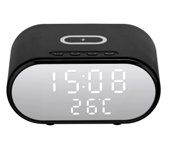 Budzik Raven EBUD001 z ładowarką indukcyjną Czarny