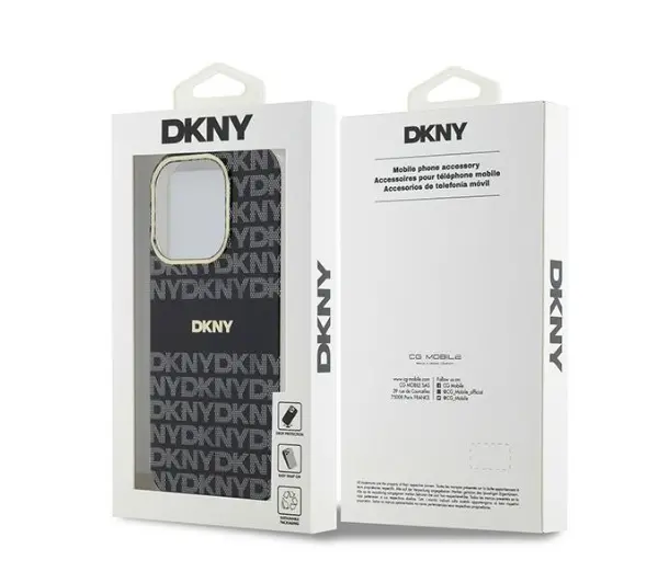 DKNY IML Mono & Stripe MagSafe do iPhone 14 Pro Max Czarny