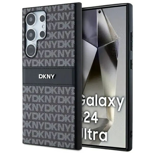 Etui DKNY Leather Mono Stripe & Metal Logo do Samsung Galaxy S24 Ultra Czarny