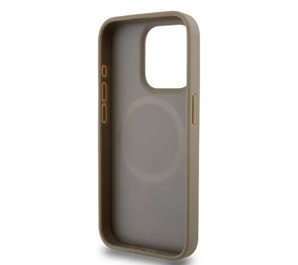 DKNY Leather Printed Pattern Metal Logo MagSafe do iPhone 15 Pro Max Brązowy