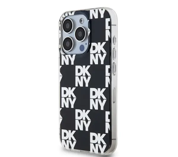 DKNY IML Checkered Mono Pattern do iPhone 15 Pro Max Czarny