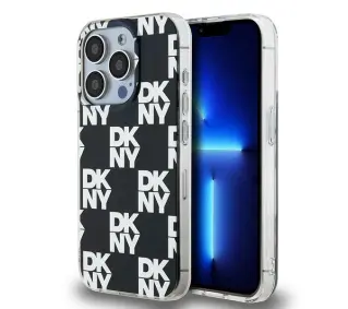 DKNY IML Checkered Mono Pattern do iPhone 15 Pro Max Czarny