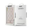 Etui DKNY Leather Checkered Mono Pattern & Printed Stripes do iPhone 15 Różowy