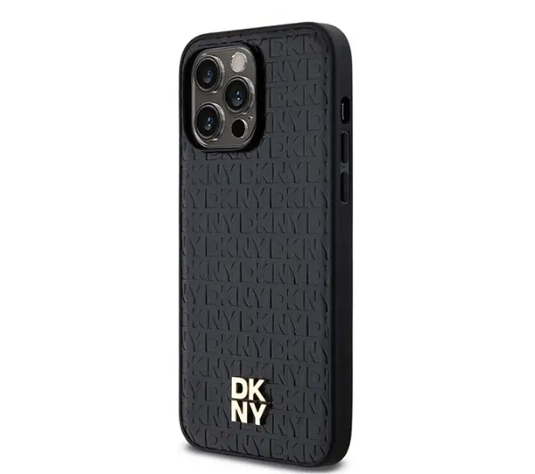 DKNY Hardcase Leather Pattern Metal Logo MagSafe DKHMP14LPSHRPSK do iPhone 14 Pro Czarny