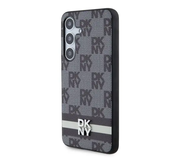 DKNY Checkered Mono Pattern & Printed Stripes do Samsung Galaxy S24+ Czarny