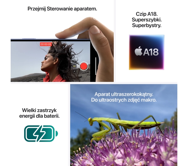 Apple iPhone 16 128GB 6,1" 48Mpix Czarny - ⚡ BESTSELLERY ⚡ - Kup na Raty - RRSO 0%