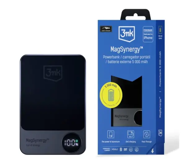 3mk MagSynergy 5000mAh 18W Grafitowy