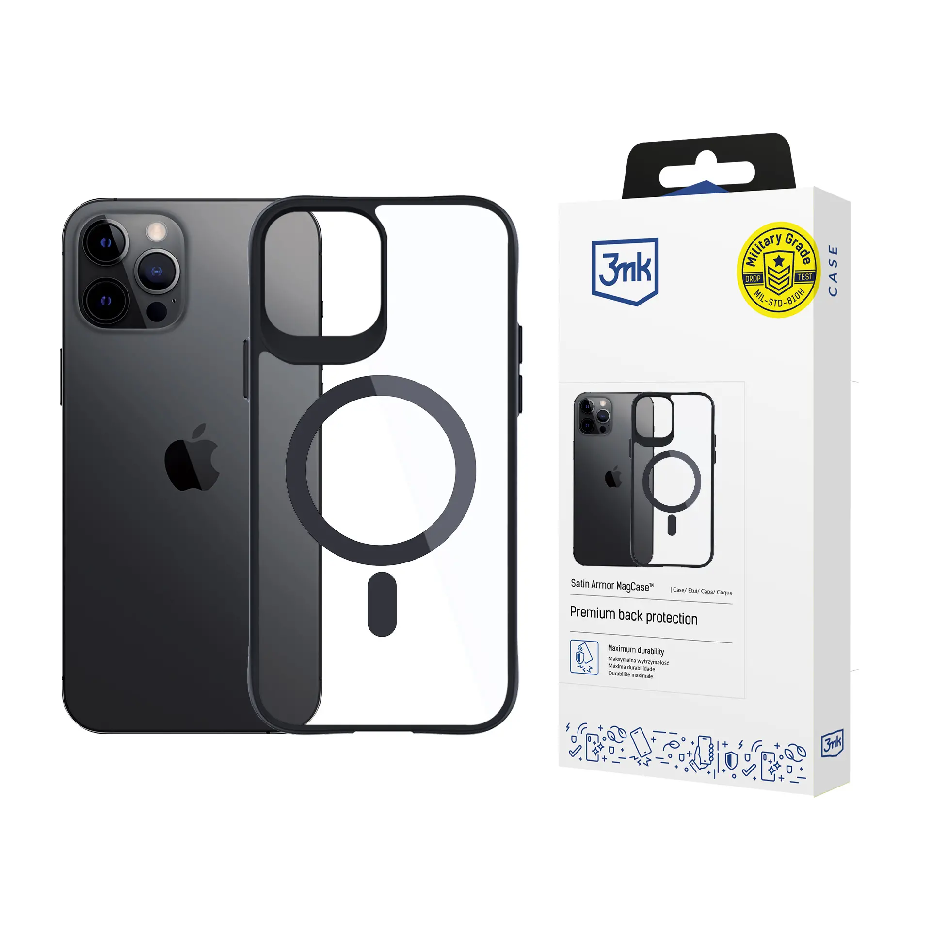 Etui 3mk Satin Armor MagCase do iPhone 12 Pro Max Czarny