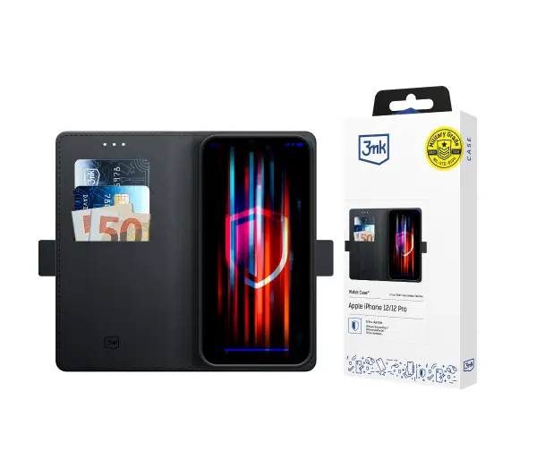 3mk Wallet Case do iPhone 12/12 Pro Czarny