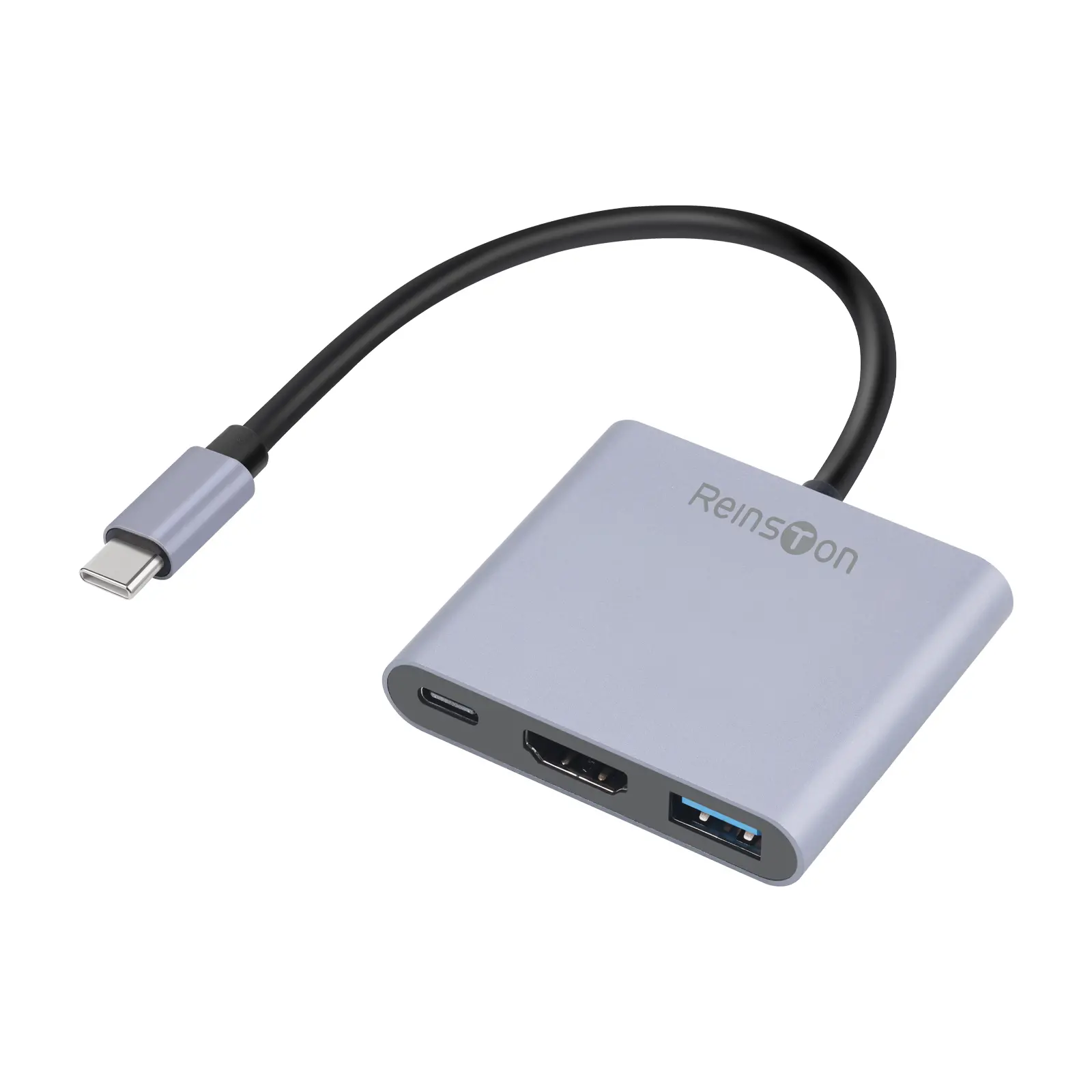 Adapter Reinston EDV015 USB-C do HDMI 4K@30Hz + USB-A + PD 100W