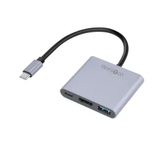 Adapter Reinston EDV015 USB-C do HDMI 4K@30Hz + USB-A + PD 100W