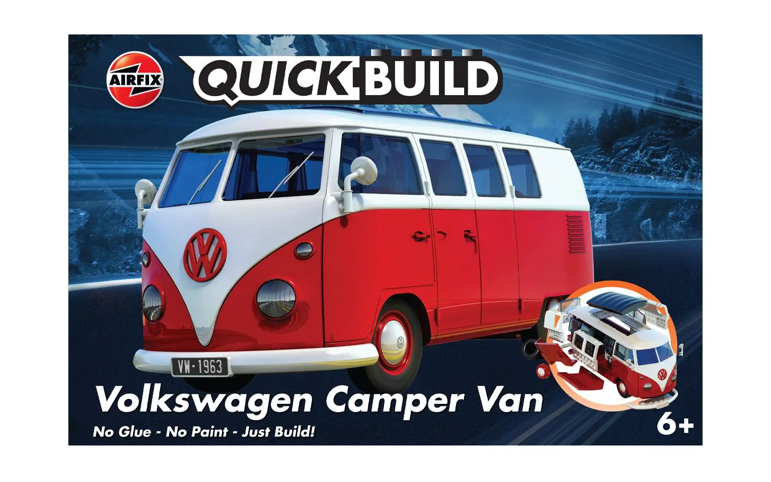 Model do składania Airfix J6017 Quickbuild - VW Camper Van Red