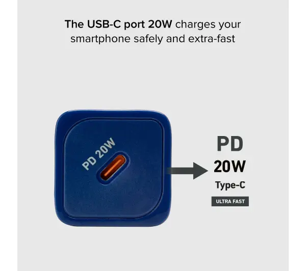 SBS NanoTube GaN PD20W USB-C Niebieski