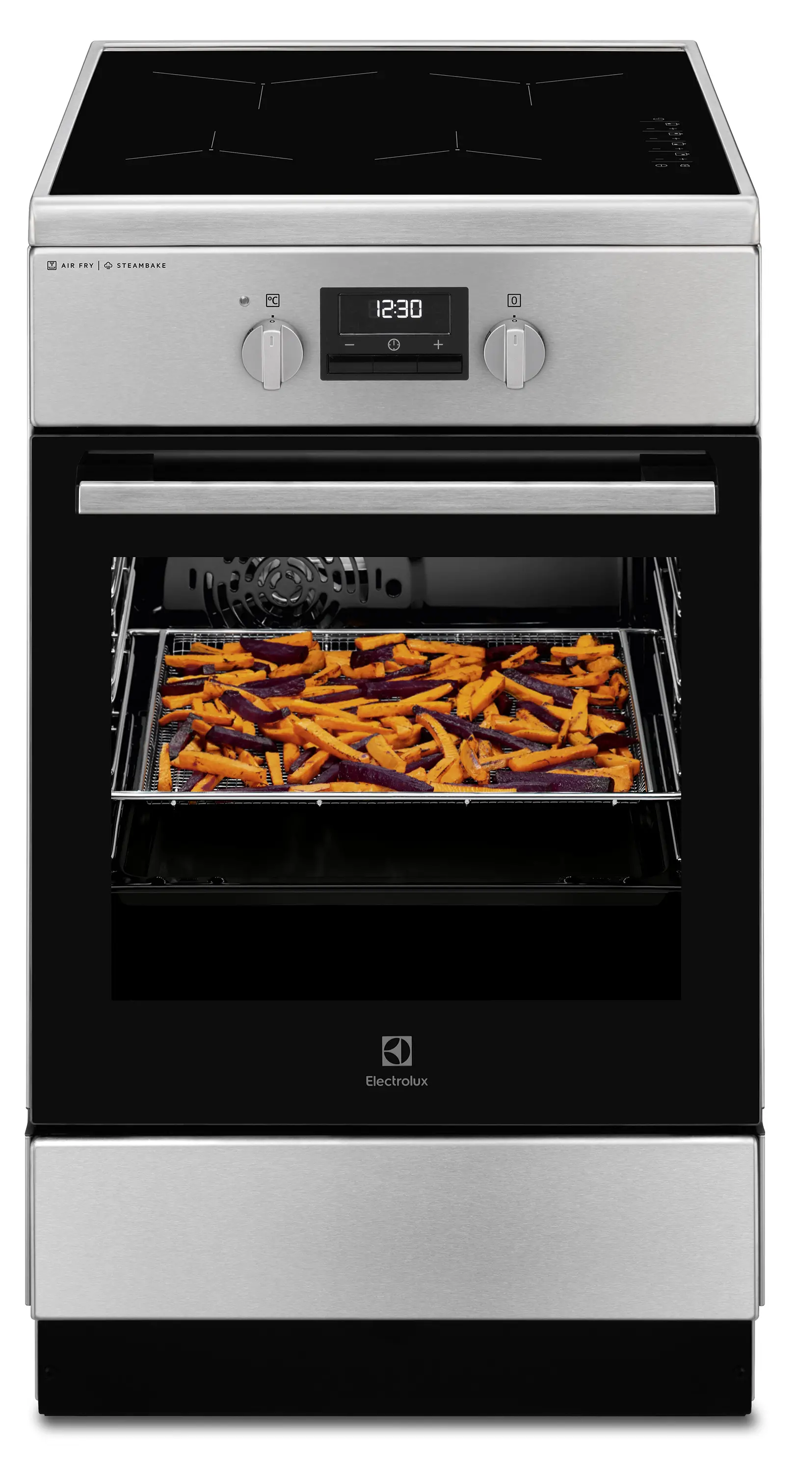 Kuchnia indukcyjna Electrolux 600 SteamBake LKI564267X Piekarnik parowy Termoobieg AirFry