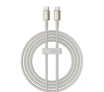 Kabel Baseus USB-C do USB-C Tungsten Gold 100W 2m Złoty