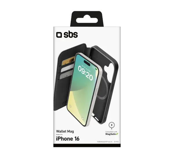 SBS Wallet Mag TEBKMAGSFIP1661K do iPhone 16 Czarny