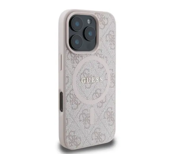Guess 4G Ring Classic Logo MagSafe do iPhone 16 Pro Max Różówy