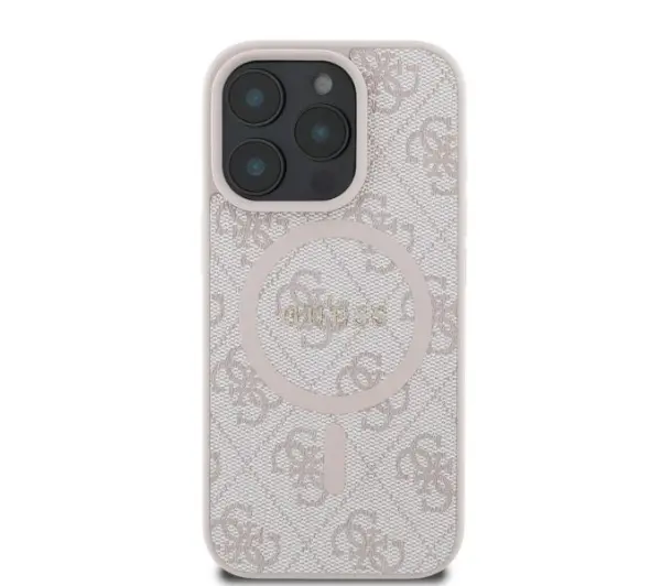 Guess 4G Ring Classic Logo MagSafe do iPhone 16 Pro Max Różówy