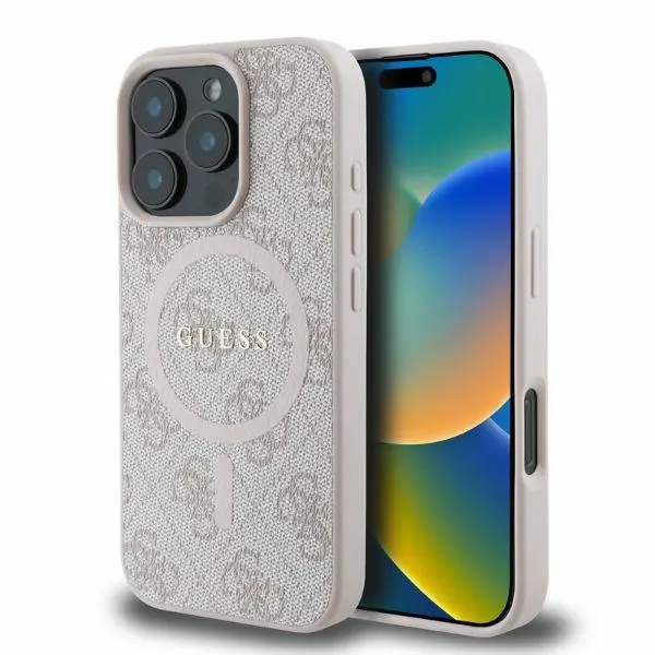 Etui Guess 4G Ring Classic Logo MagSafe do iPhone 16 Pro Max Różówy