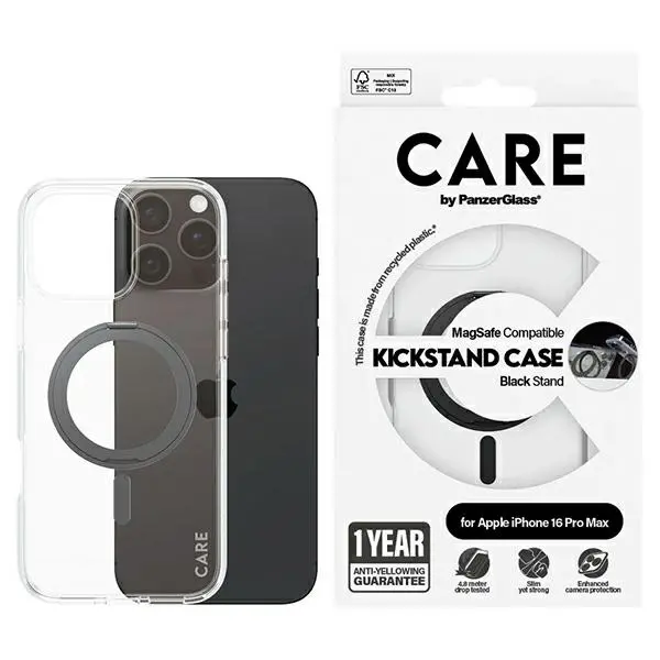 Etui PanzerGlass Kickstand Case MagSafe do iPhone 16 Pro Max Czarny