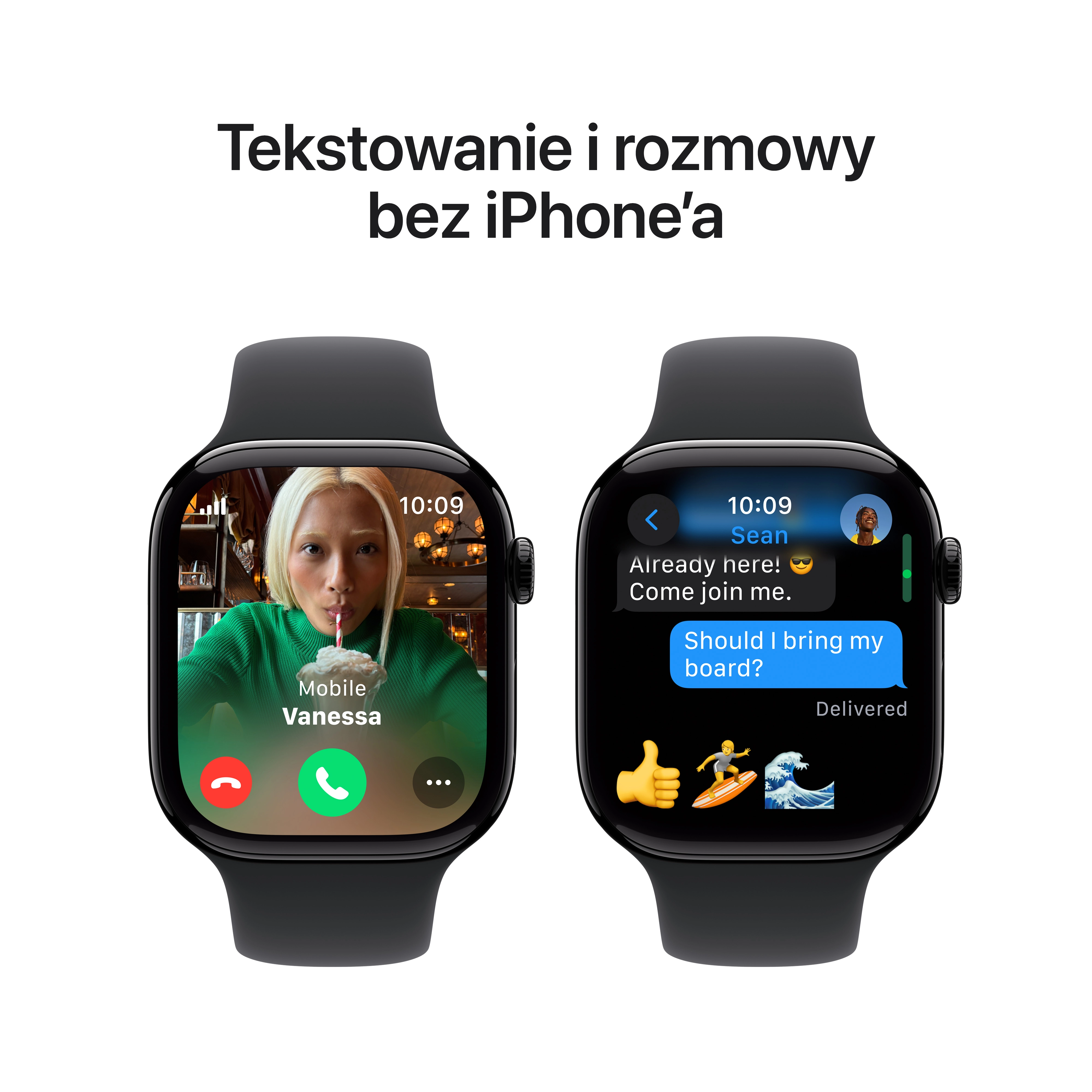 Apple Watch Series 10 GPS 42mm aluminium onyks pasek sportowy czarny M/L