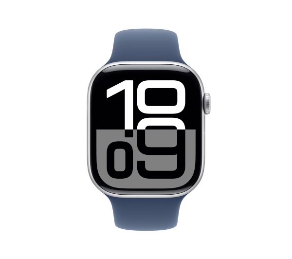 Apple Watch Series 10 GPS AI 46mm z aluminium srebrny pasek sportowy denim S/M - ⚡ EURO HIT CENOWY! ⚡ - Kup na Raty - RRSO 0%