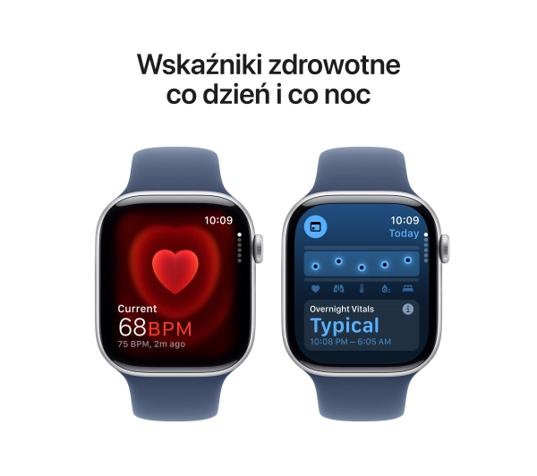 Apple Watch Series 10 GPS AI 46mm z aluminium srebrny pasek sportowy denim S/M - ⚡ EURO HIT CENOWY! ⚡ - Kup na Raty - RRSO 0%