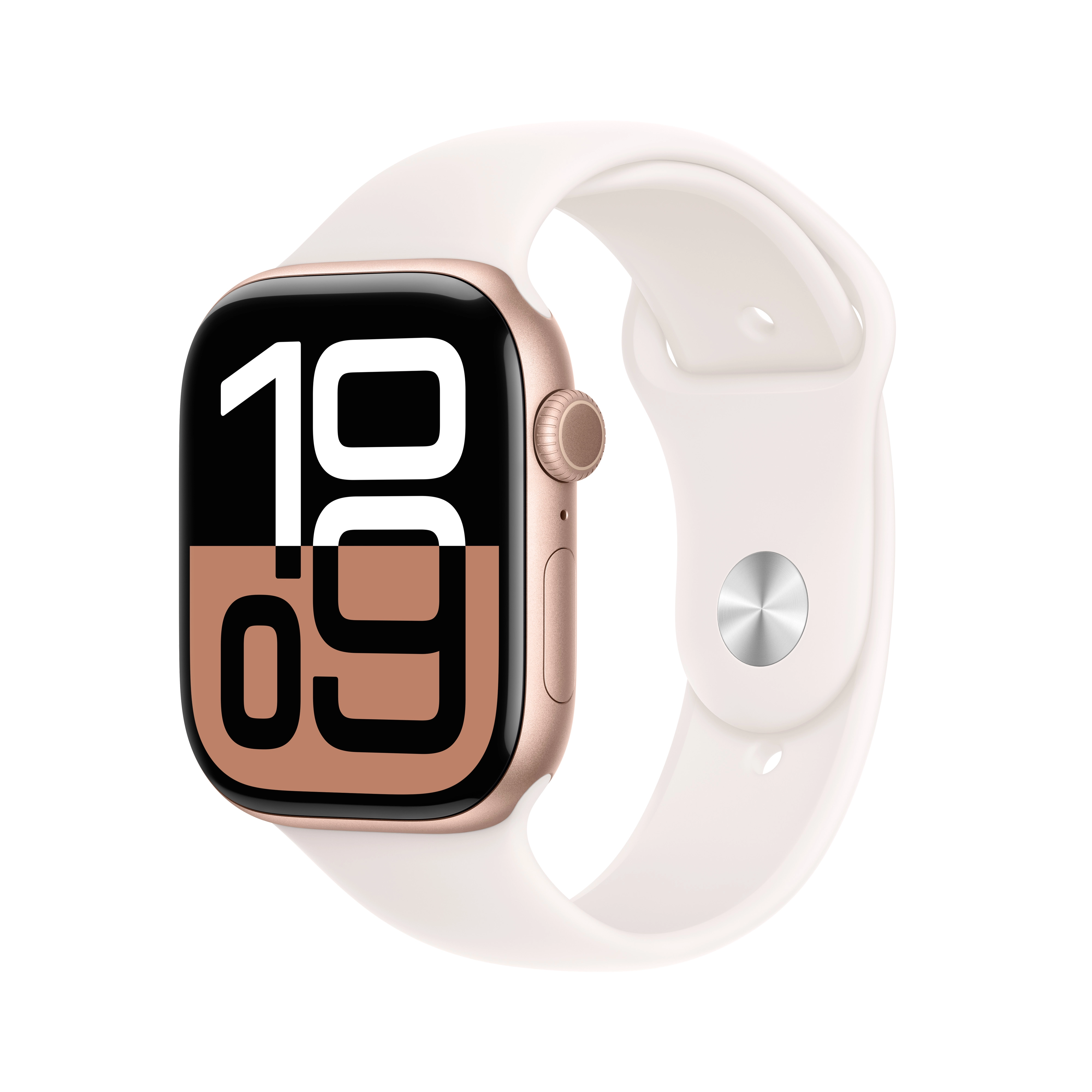 Apple Watch Series 10 GPS AI + Cellular AI 46mm aluminium różowe złoto pasek sportowy w kolorze łagodnego różu M/L