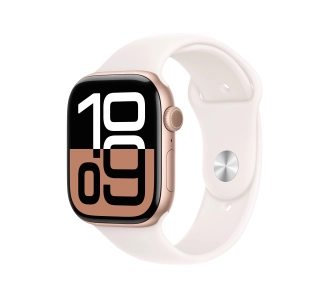 Apple Watch Series 10 GPS AI + Cellular AI 46mm aluminium różowe złoto pasek sportowy w kolorze łagodnego różu M/L