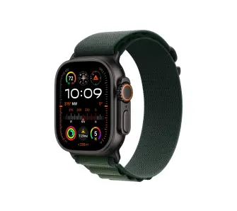 Apple Watch Ultra 2 GPS + Cellular Koperta z tytanu Czarna 49mm Opaska Alpine Ciemnozielona Rozmiar S