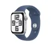 Apple Watch SE 2gen GPS koperta 44mm z aluminium Srebrny pasek sportowy Denim M/L