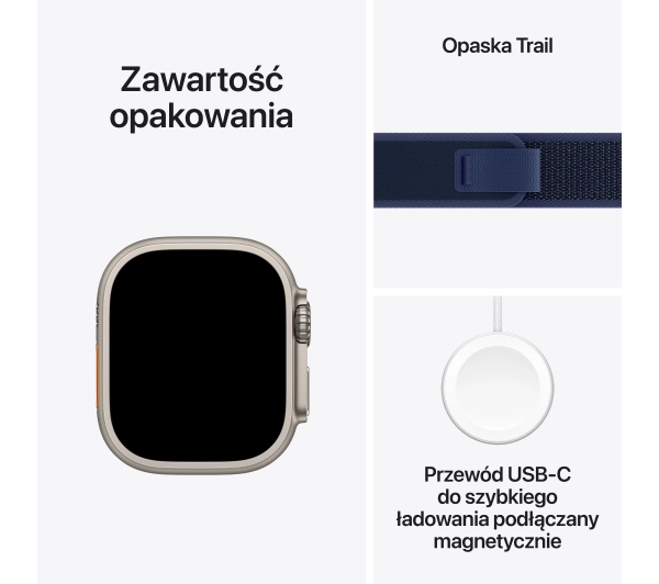 Apple Watch Ultra 2 GPS + Cellular koperta z tytanu 49mm opaska Trail niebieski S/M - Kup na Raty - RRSO 0%