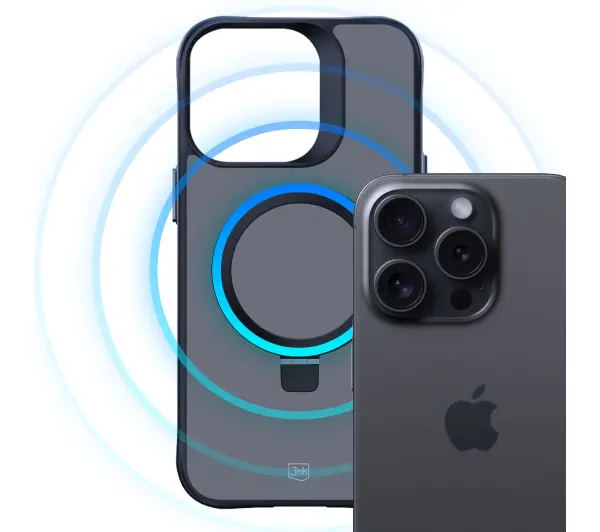 3mk Smoke Case Mag&Stand do iPhone 15 Pro Max Czarny