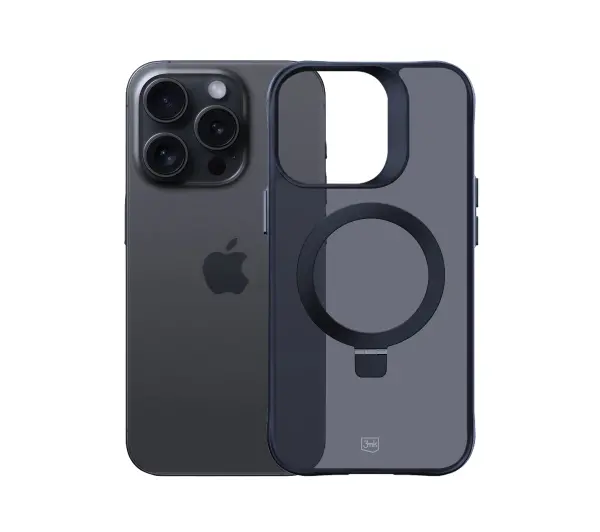 3mk Smoke Case Mag&Stand do iPhone 15 Pro Max Czarny
