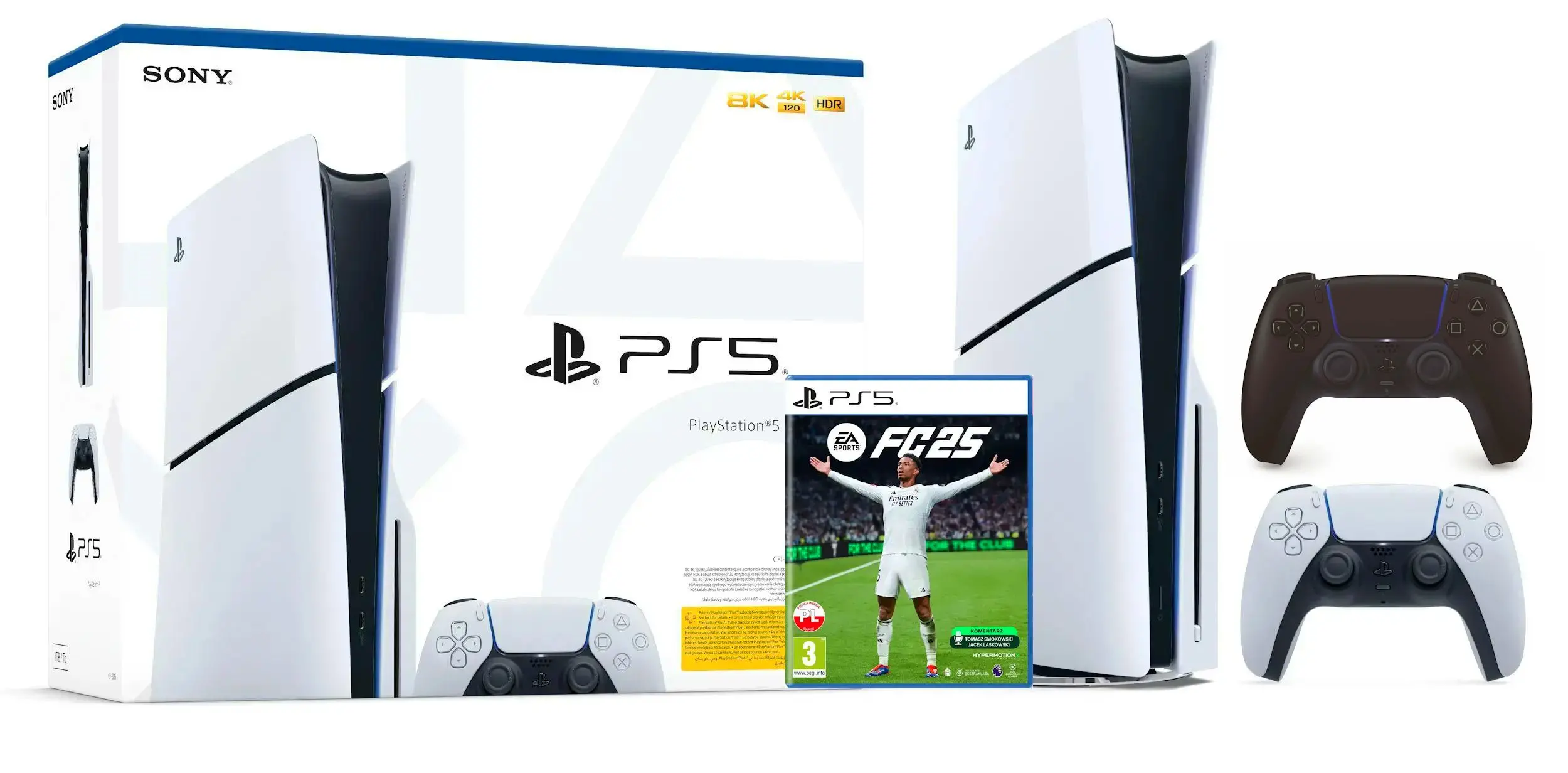 Konsola Sony PlayStation 5 Slim D Chassis (PS5) 1TB z napędem + Dodatkowy Pad Czarny + EA SPORTS FC 25