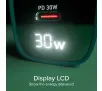 Ładowarka sieciowa SBS LCD GaN PD 30W USB-C USB-A Zielony