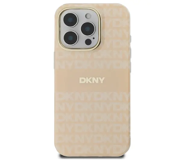 DKNY Repeat texture patern & Stripe MagSafe do iPhone 16 Pro Różowy
