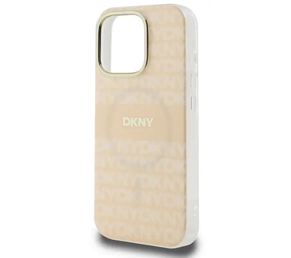 DKNY Repeat texture patern & Stripe MagSafe do iPhone 16 Pro Różowy
