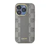 Etui DKNY Leather Checkered Mono Pattern MagSafe do iPhone 15 Pro Beżowy