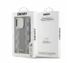 Etui DKNY Leather Checkered Mono Pattern MagSafe do iPhone 15 Pro Beżowy