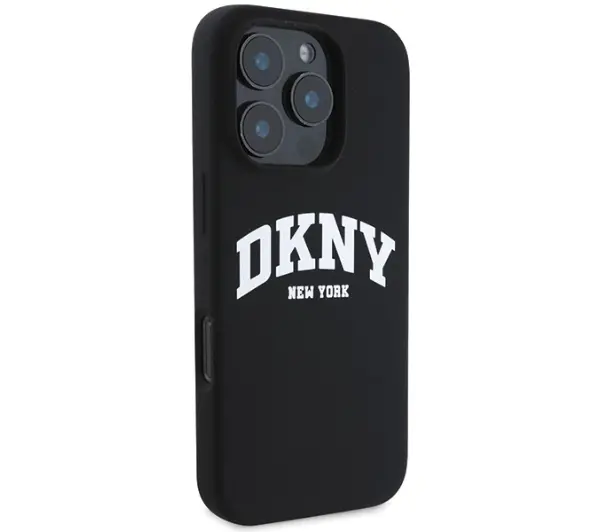 DKNY Silicone White Printed Logo MagSafe do iPhone 16 Pro Max Czarny