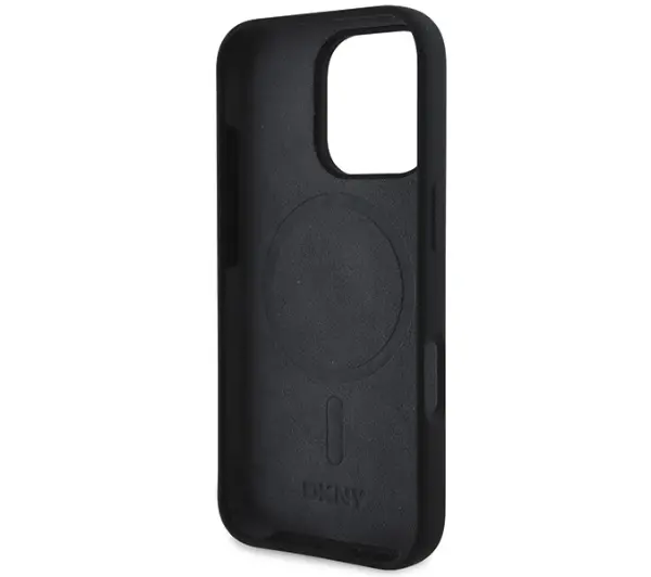 DKNY Silicone White Printed Logo MagSafe do iPhone 16 Pro Max Czarny