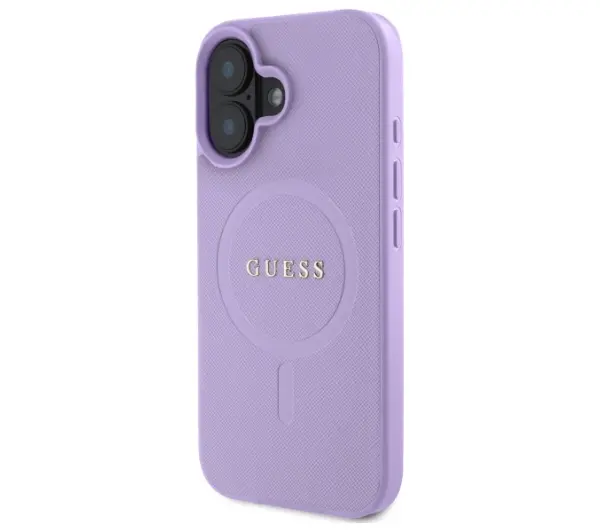Guess Saffiano MagSafe do iPhone 16 Fioletowy