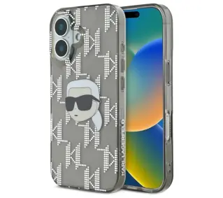 Karl Lagerfeld IML Karl Head Electroplated do iPhone 16 Czarny